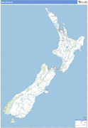 New Zealand Country Wall Map Basic Style